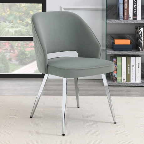 Hastings Upholstered Dining Chairs with Open Back (Set of 2) Grey and Chrome