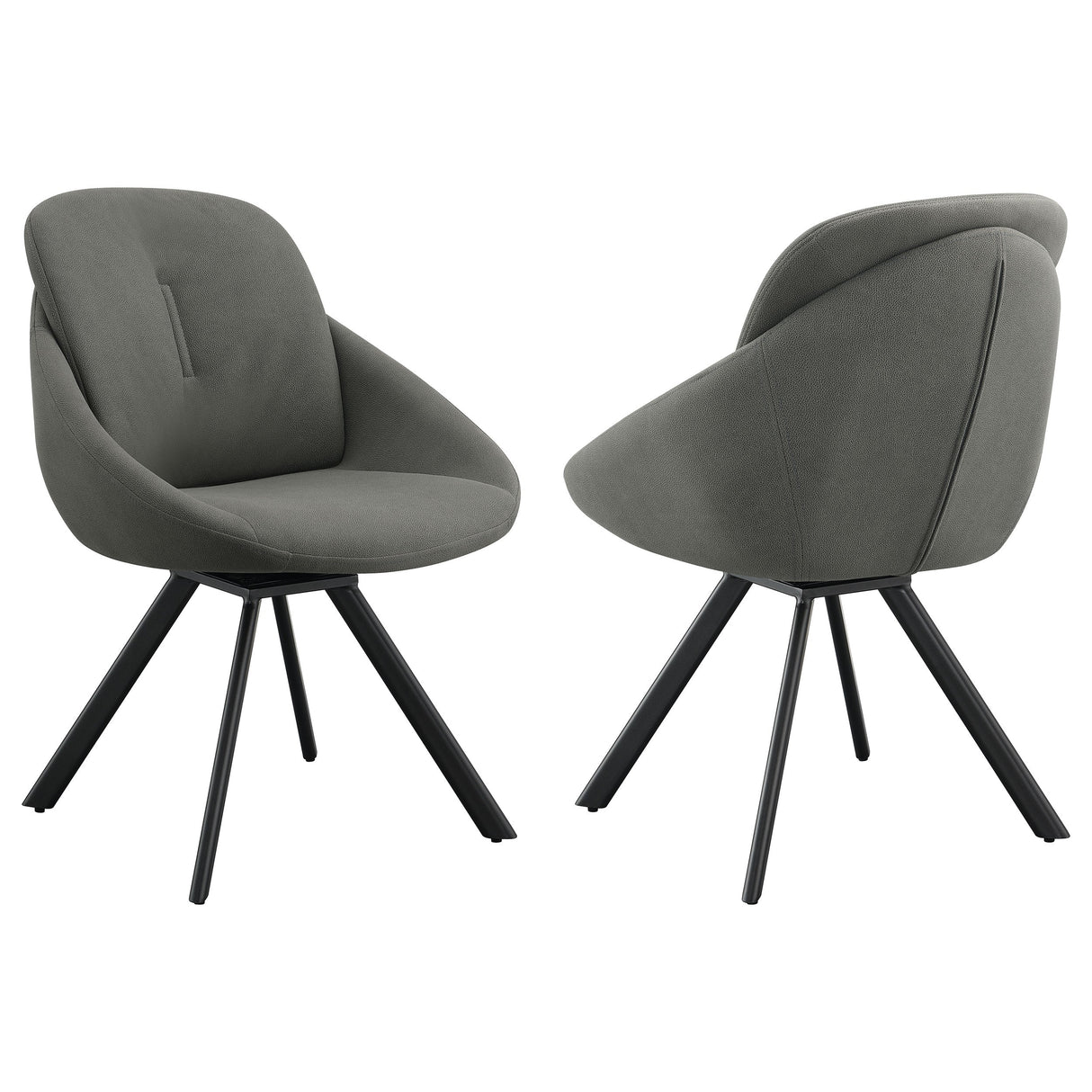 Mina Upholstered Swivel Padded Side Chairs (Set of 2)