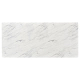 Mayer Rectangular Dining Table Faux White Marble and Gunmetal