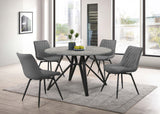 Neil Round Wood Top Dining Table Concrete and Black