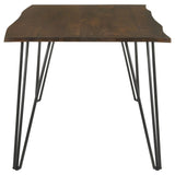 Topeka Live-edge Dining Table Mango Cocoa and Gunmetal