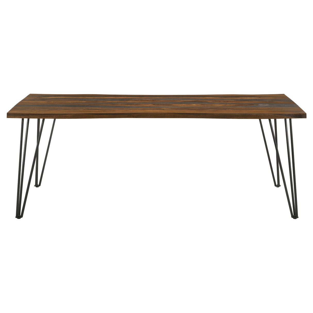 Neve Live-edge Dining Table with Hairpin Legs Sheesham Grey and Gunmetal