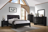 Briana  Upholstered Panel Bed Black