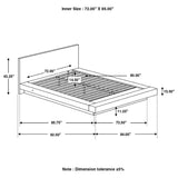 Jessica  Platform Bed with Rail Seating Cappuccino