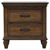 Franco 2-drawer Nightstand with Pull Out Tray Burnished Oak