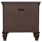 Franco 2-drawer Nightstand with Pull Out Tray Burnished Oak