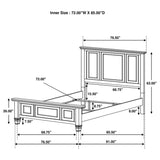 Sandy Beach  Panel Bed with High Headboard Cream White