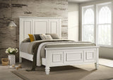 Sandy Beach  Panel Bed with High Headboard Cream White