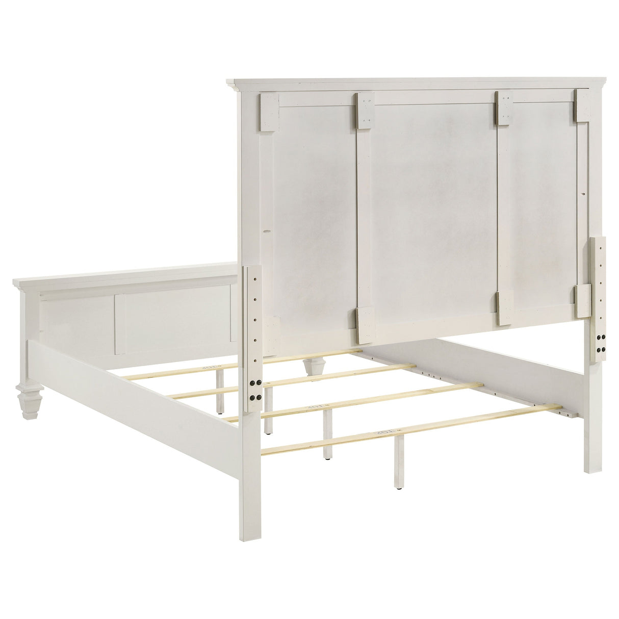 Sandy Beach  Panel Bed with High Headboard Cream White