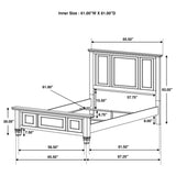 Sandy Beach  Panel Bed with High Headboard Cream White