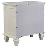 Sandy Beach 3-drawer Nightstand Cream White