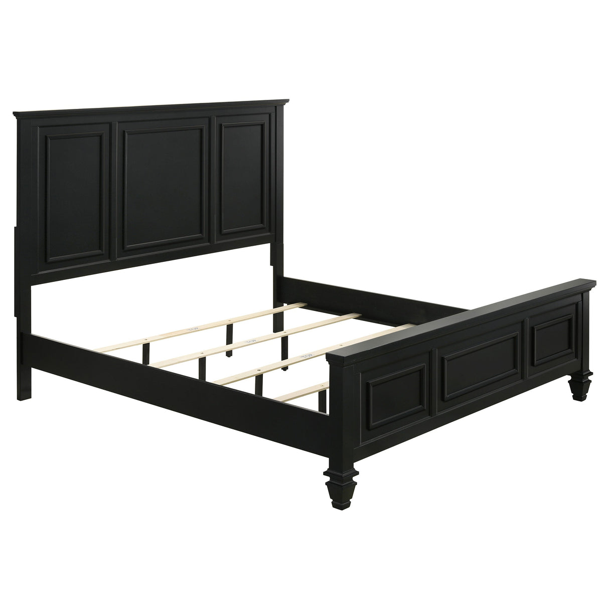 Sandy Beach  Panel Bed with High Headboard Black