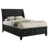 Sandy Beach  Storage Sleigh Bed Black