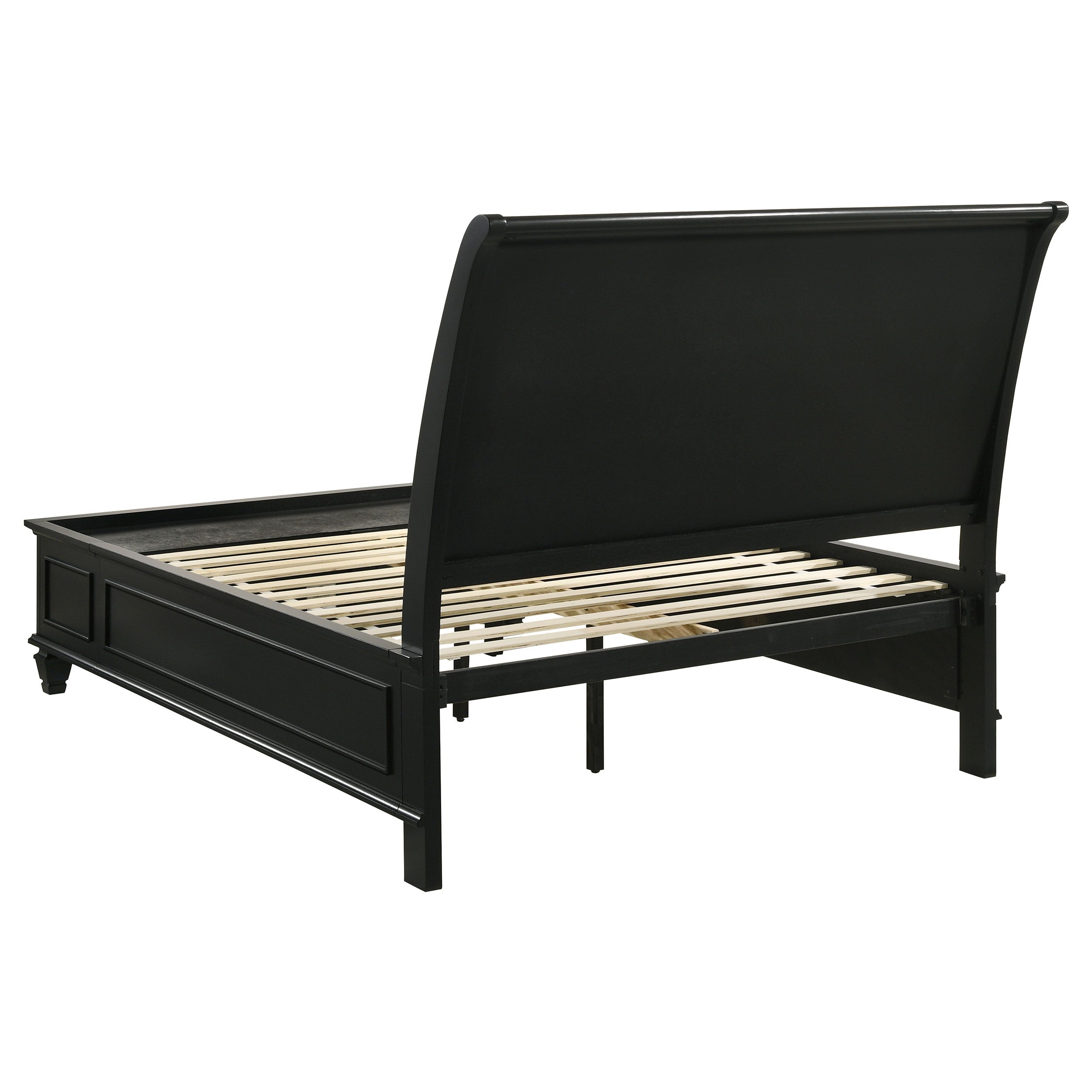 Sandy Beach  Storage Sleigh Bed Black