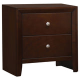 Serenity Rectangular 2-drawer Nightstand Rich Merlot