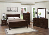 Louis Philippe  Panel Sleigh Bed Cappuccino