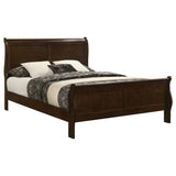 Louis Philippe  Panel Sleigh Bed Cappuccino