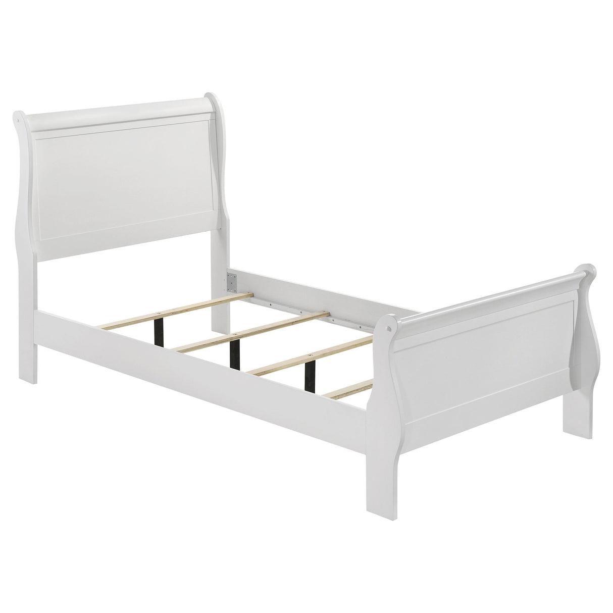 Louis Philippe 47-inch  Sleigh Panel Bed White