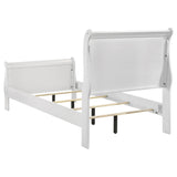 Louis Philippe 47-inch  Sleigh Panel Bed White