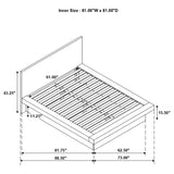 Jessica  Platform Bed with Rail Seating White