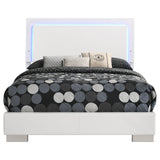 Felicity  Panel Bed with LED Lighting Glossy White