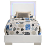 Felicity  Panel Bed with LED Lighting Glossy White