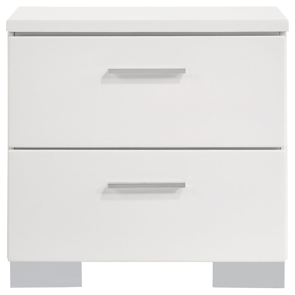 Felicity 2-drawer Nightstand Glossy White