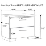 Felicity 2-drawer Nightstand Glossy White