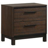 Edmonton 2-drawer Nightstand Rustic Tobacco