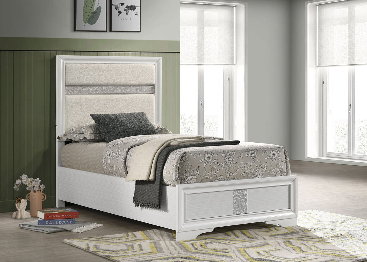 Miranda 55-inch Upholstered  Panel Bed White