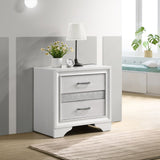 Miranda 2-drawer Nightstand Tray White