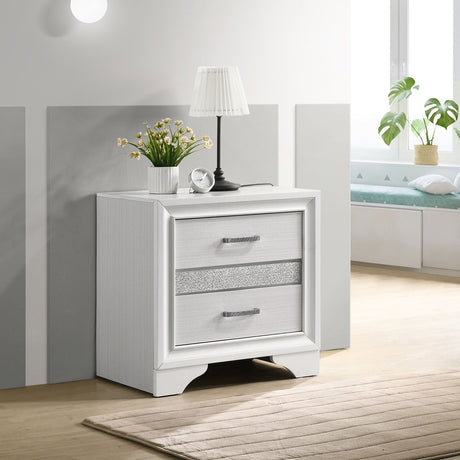 Miranda 2-drawer Nightstand Tray White