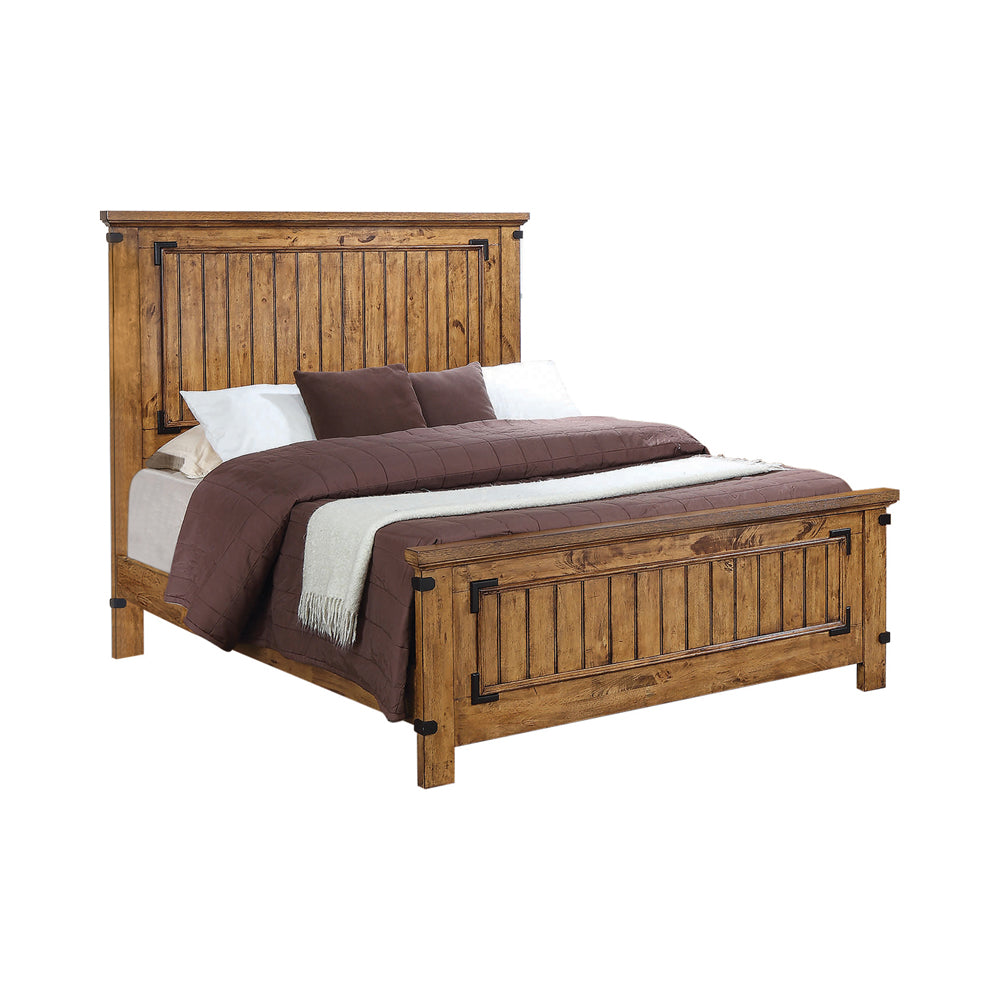 Brenner  Panel Bed Rustic Honey