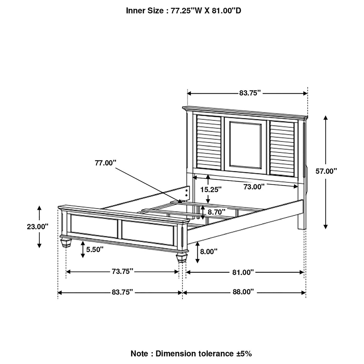 Franco  Panel Bed Antique White