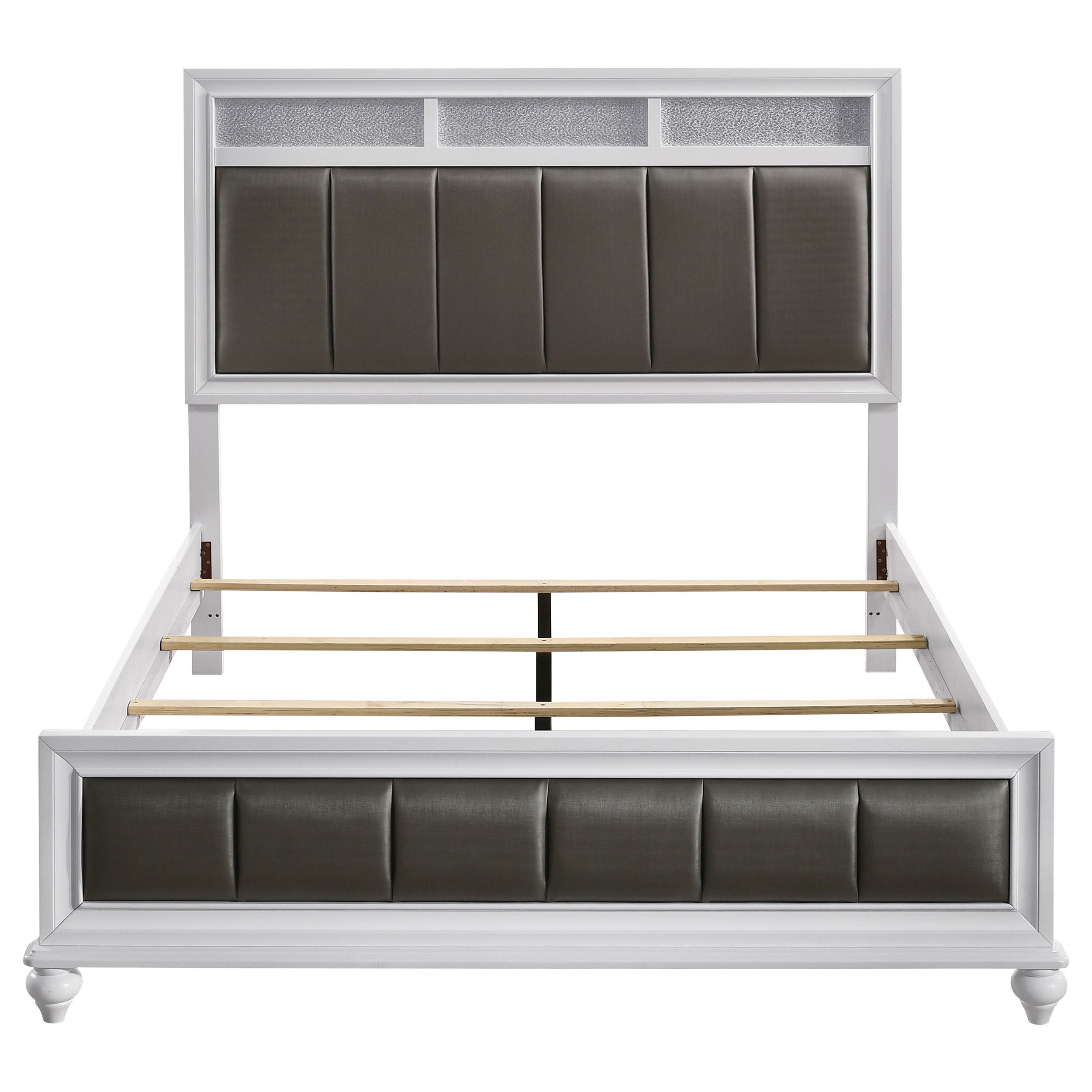 Barzini  Upholstered Panel Bed White