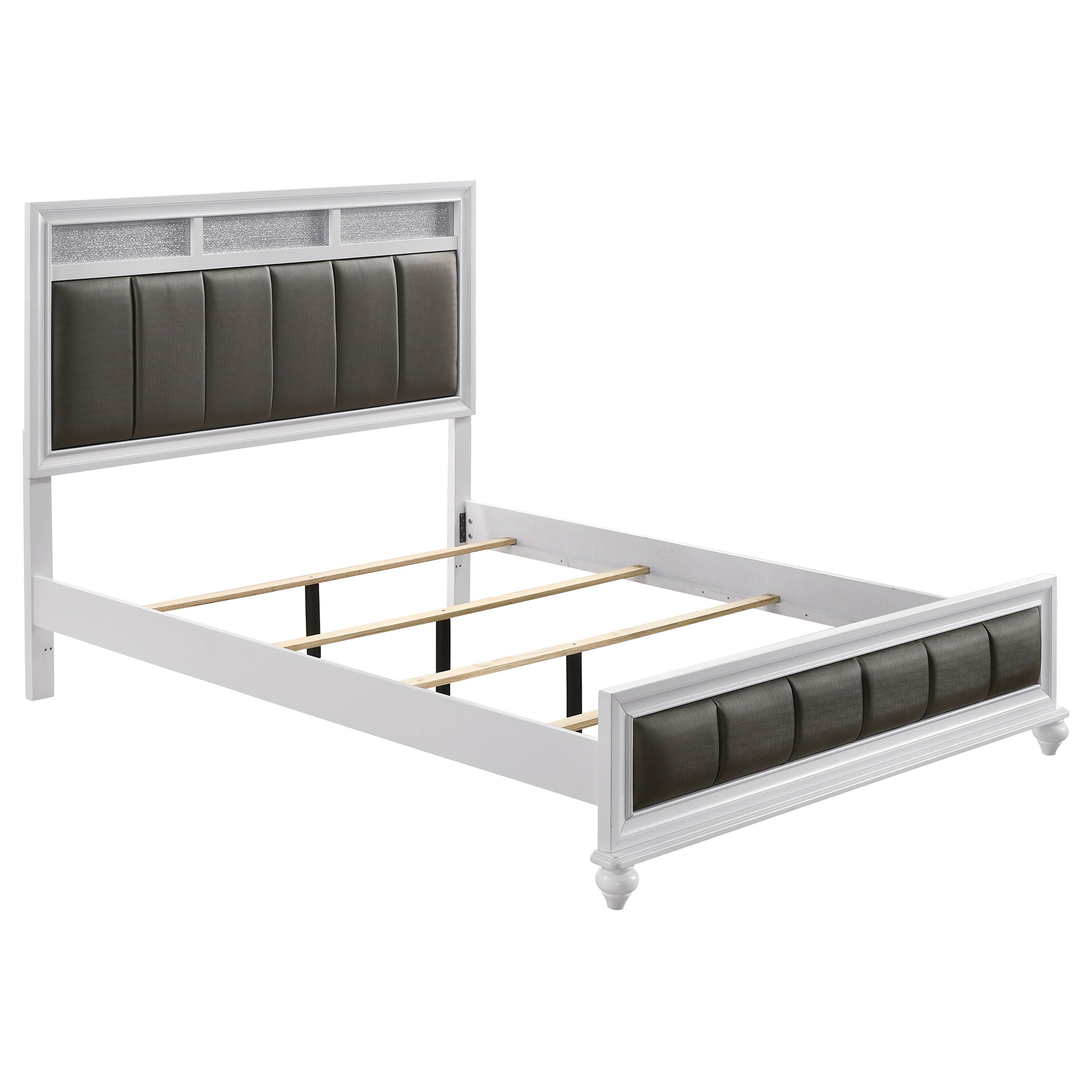 Barzini  Upholstered Panel Bed White