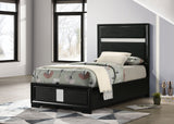 Miranda 55-inch Upholstered  Panel Bed Black