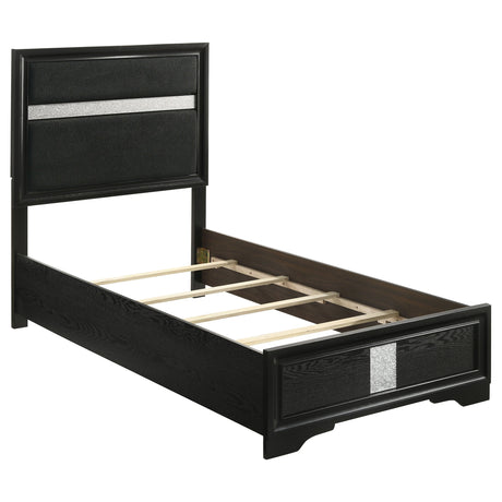 Miranda 55-inch Upholstered  Panel Bed Black