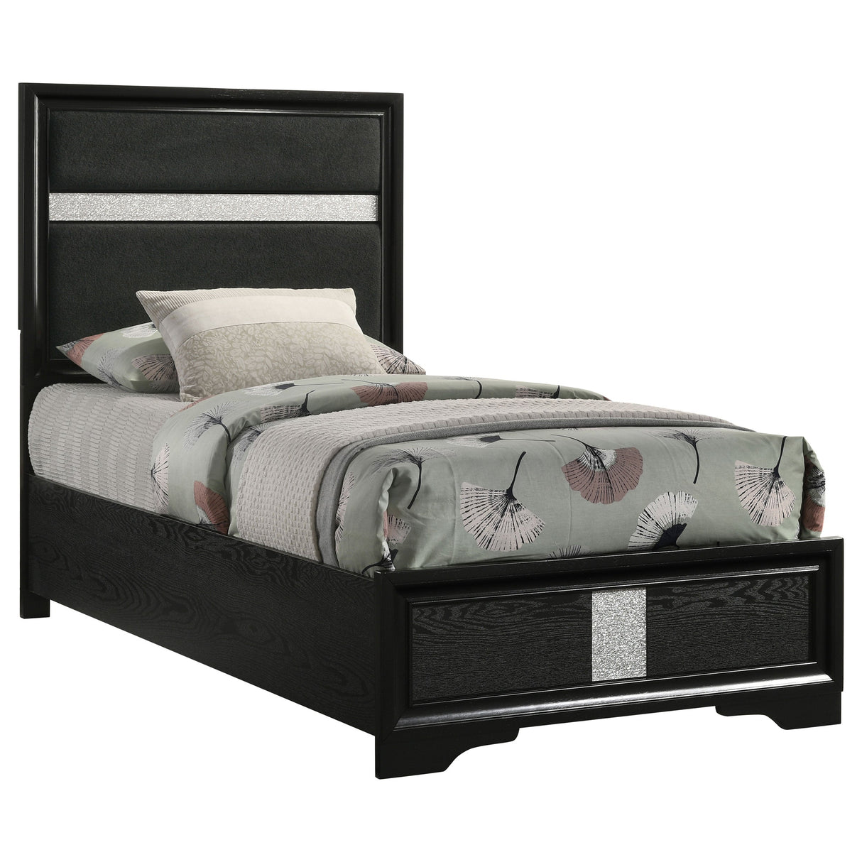 Miranda 55-inch Upholstered  Panel Bed Black