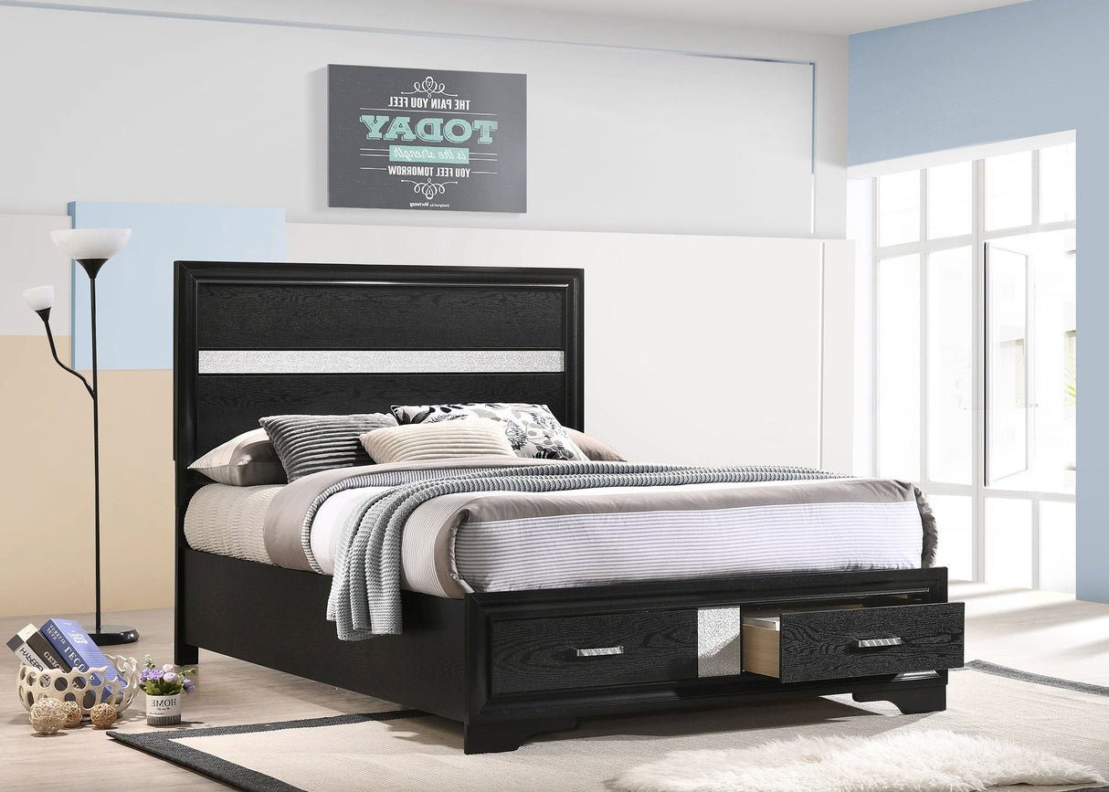 Miranda  2-drawer Storage Bed Black