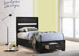 Miranda  2-drawer Storage Bed Black