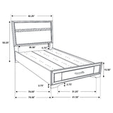 Miranda  2-drawer Storage Bed Black