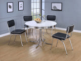 Retro Open Back Side Chairs Black and Chrome (Set of 2)