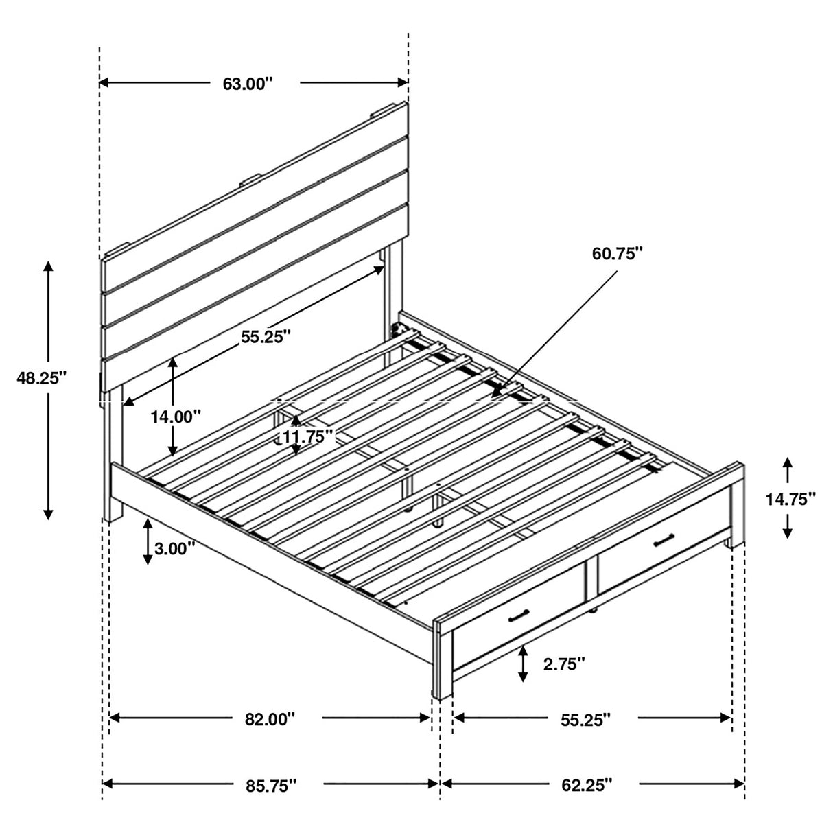 Brantford  Storage Bed Barrel Oak