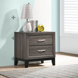 Watson 2-drawer Nightstand Grey Oak and Black