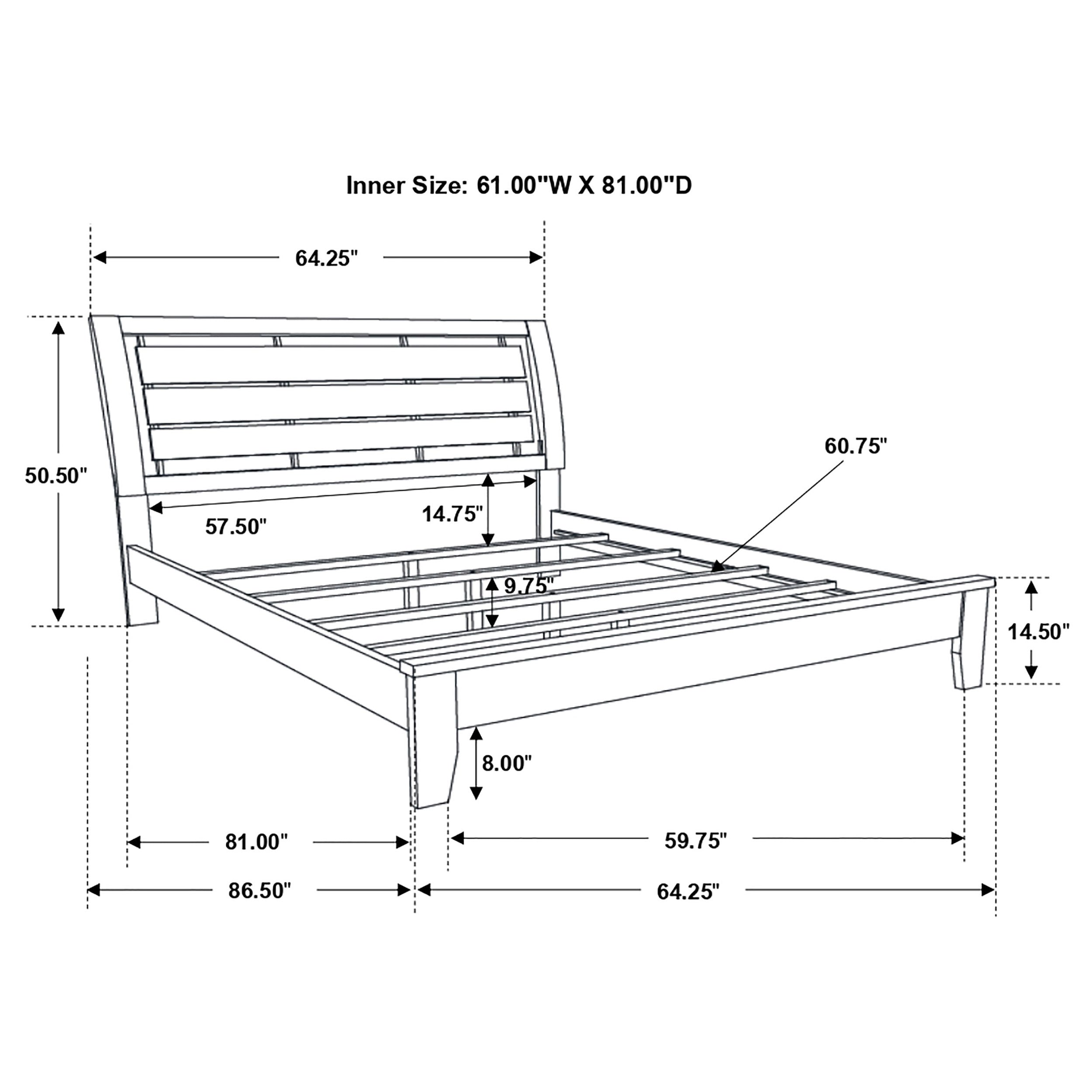 Serenity  Panel Bed Mod Grey