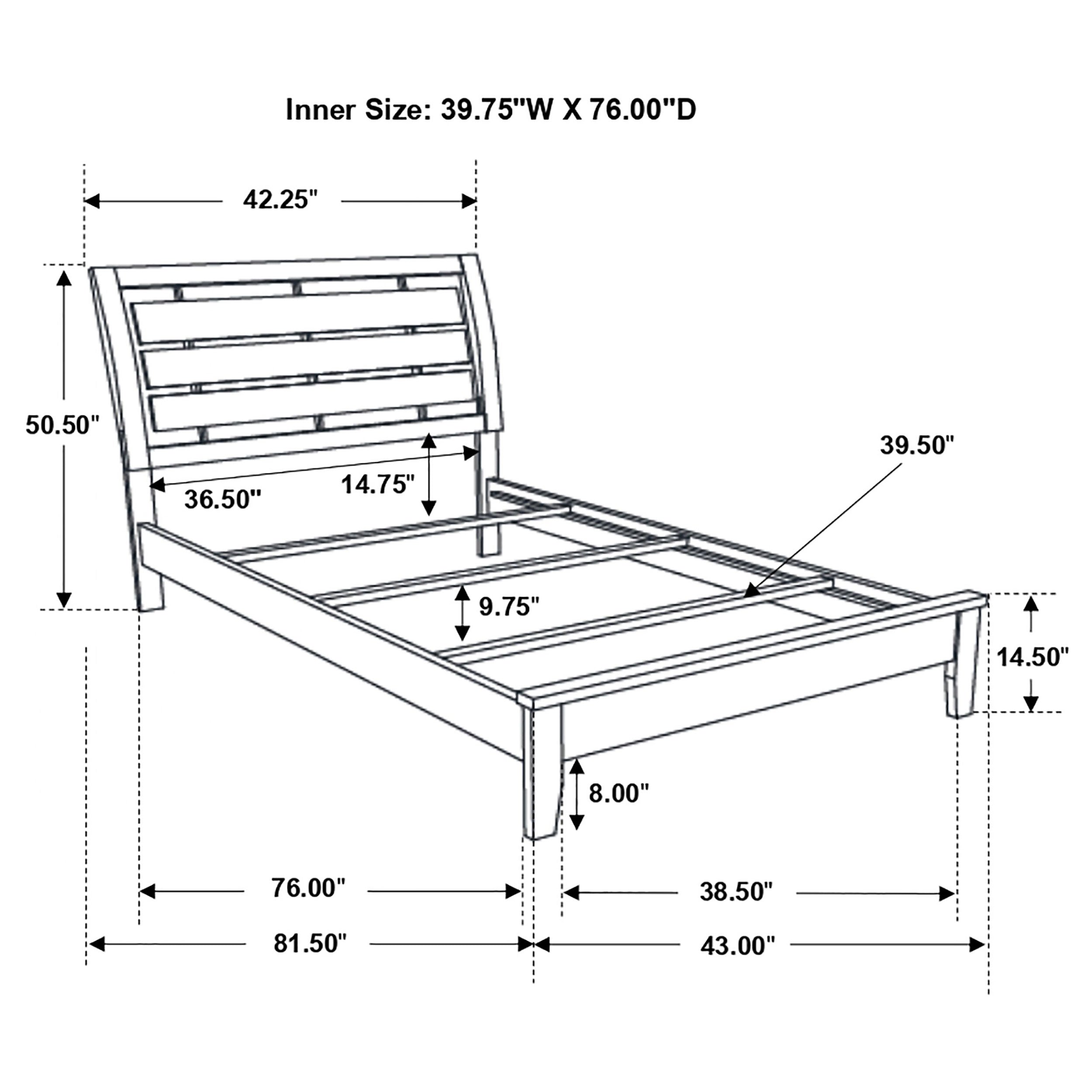 Serenity  Panel Bed Mod Grey