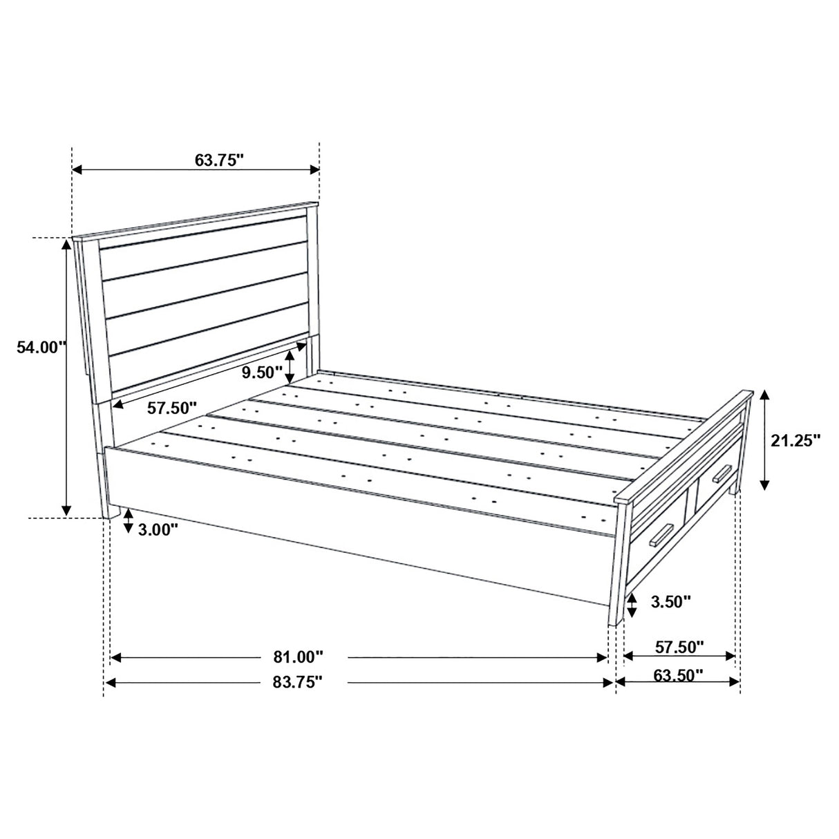 Woodmont  Storage Bed Rustic Golden Brown