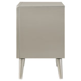 Ramon 2-drawer Nightstand Metallic Sterling