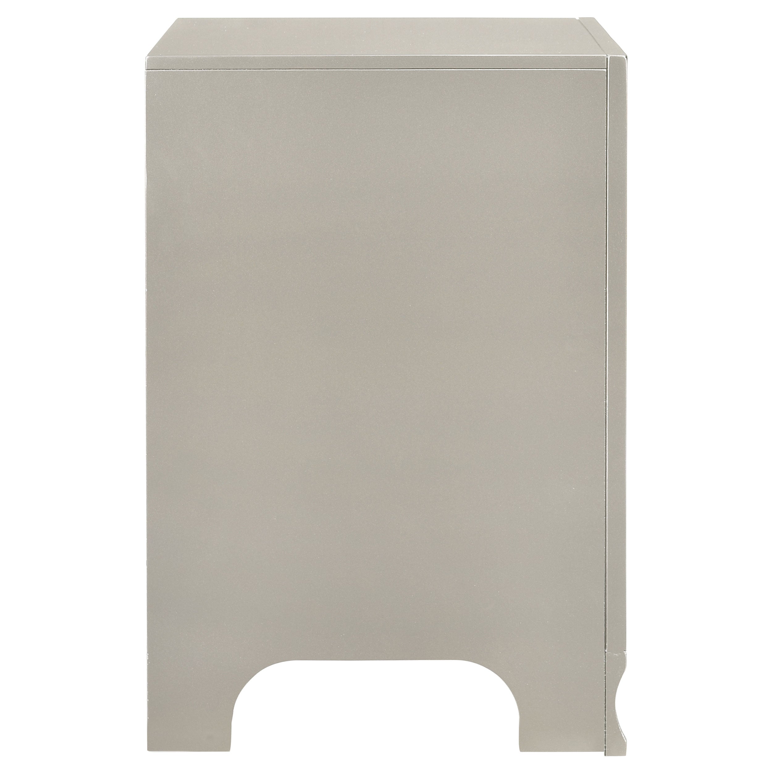 Salford 2-drawer Nightstand Metallic Sterling